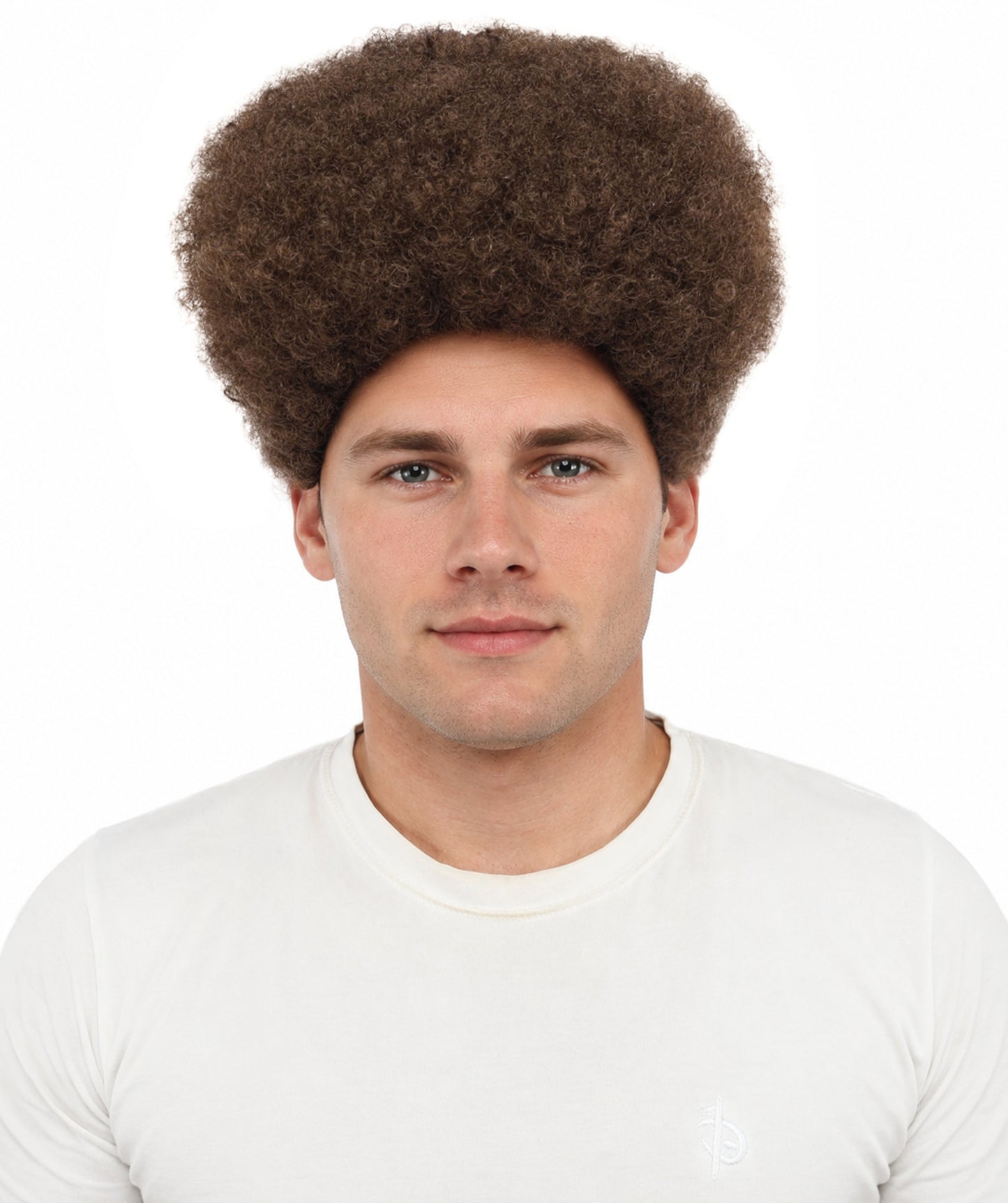 HPO Men’s Movie Character High Top Flat Brown Wig – Flame-retardant Synthetic Fiber | Retro Cosplay Hair for Halloween Party & Cosplay