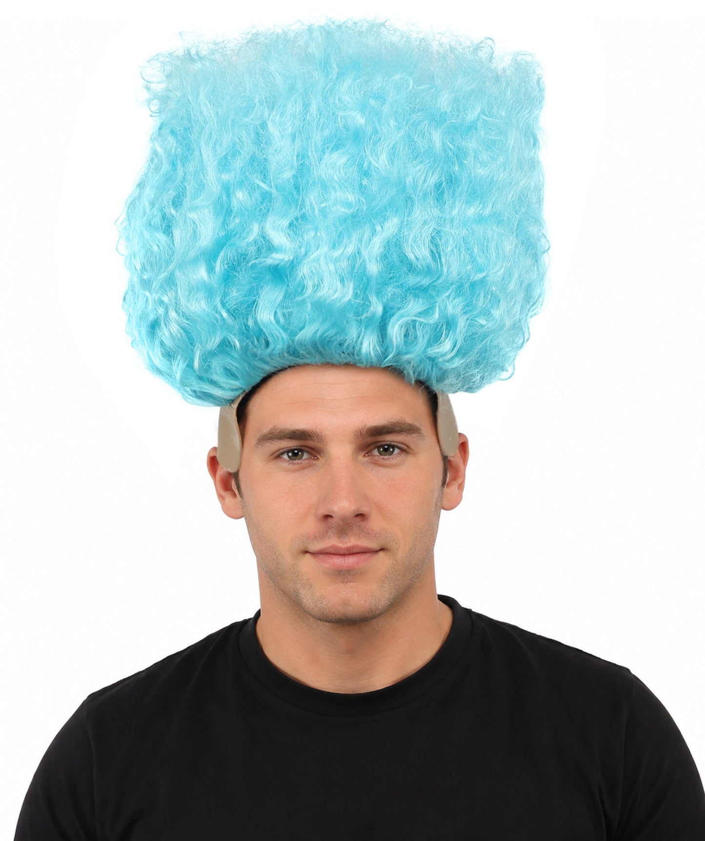 HPO Men’s Tall Afro Wig | Multicolor Options | Animated Scientist Style Hair | Funny Hairpiece with Bouncy Curls and Capless Cap | Retro Nerd Look for Parties, Shows & Halloween
