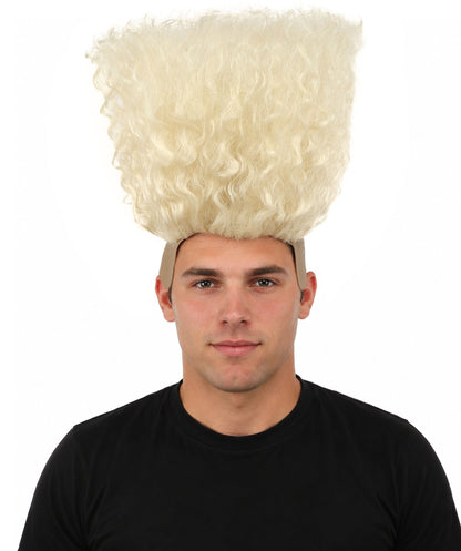 HPO Men’s Tall Afro Wig | Multicolor Options | Animated Scientist Style Hair | Funny Hairpiece with Bouncy Curls and Capless Cap | Retro Nerd Look for Parties, Shows & Halloween