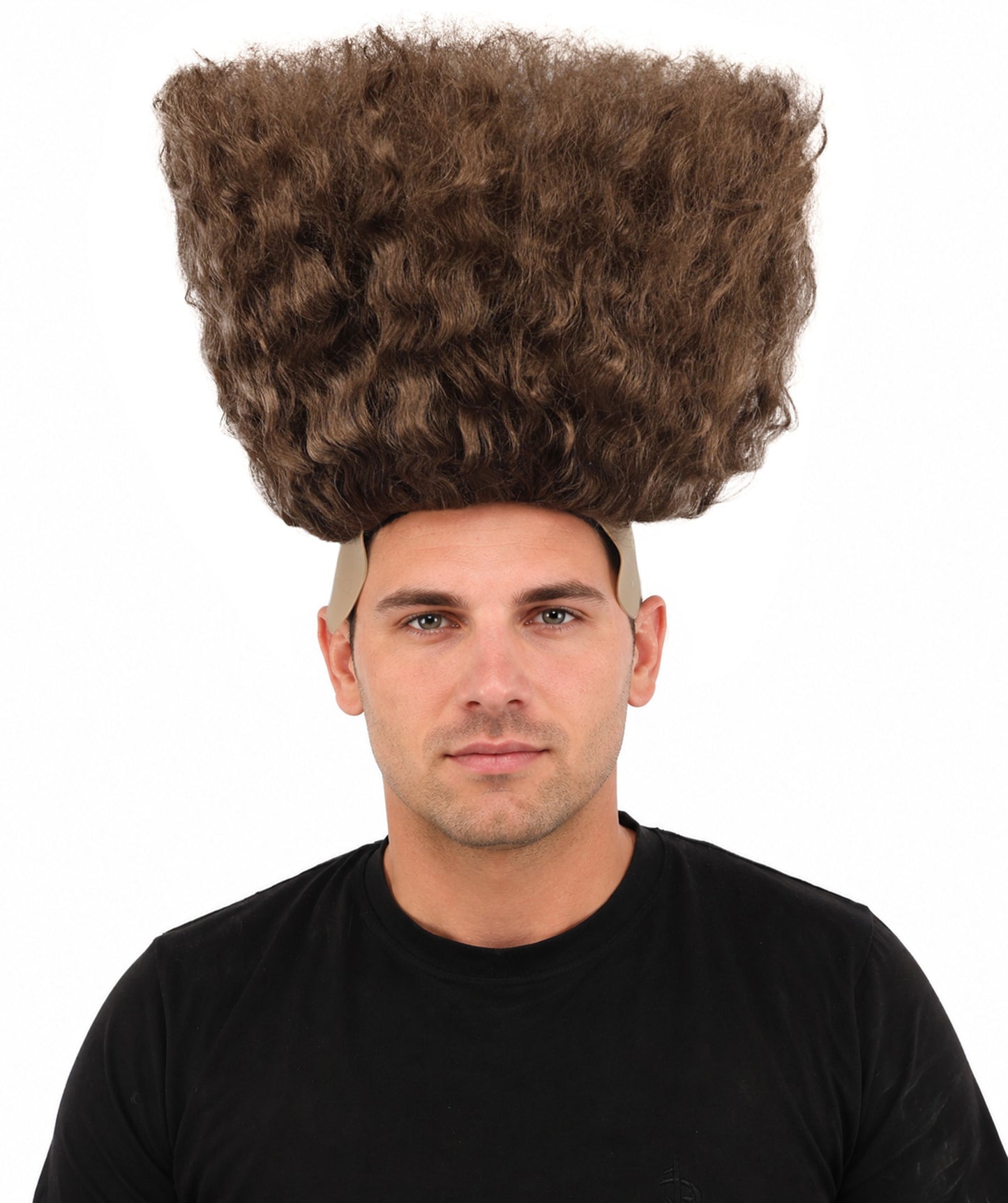 HPO Men’s Tall Afro Wig | Multicolor Options | Animated Scientist Style Hair | Funny Hairpiece with Bouncy Curls and Capless Cap | Retro Nerd Look for Parties, Shows & Halloween