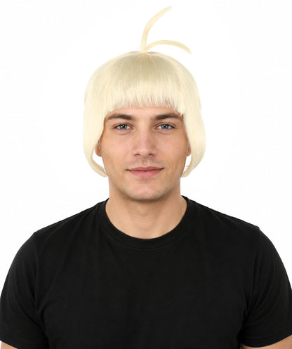 HPO Adult Men's Sleek Blunt Bob Wig | Multicolor Options | Solid color hue, create of synthetic fiber, straight smooth texture with bangs, breathable base | Party, Halloween, theater, drag, performance, costume events