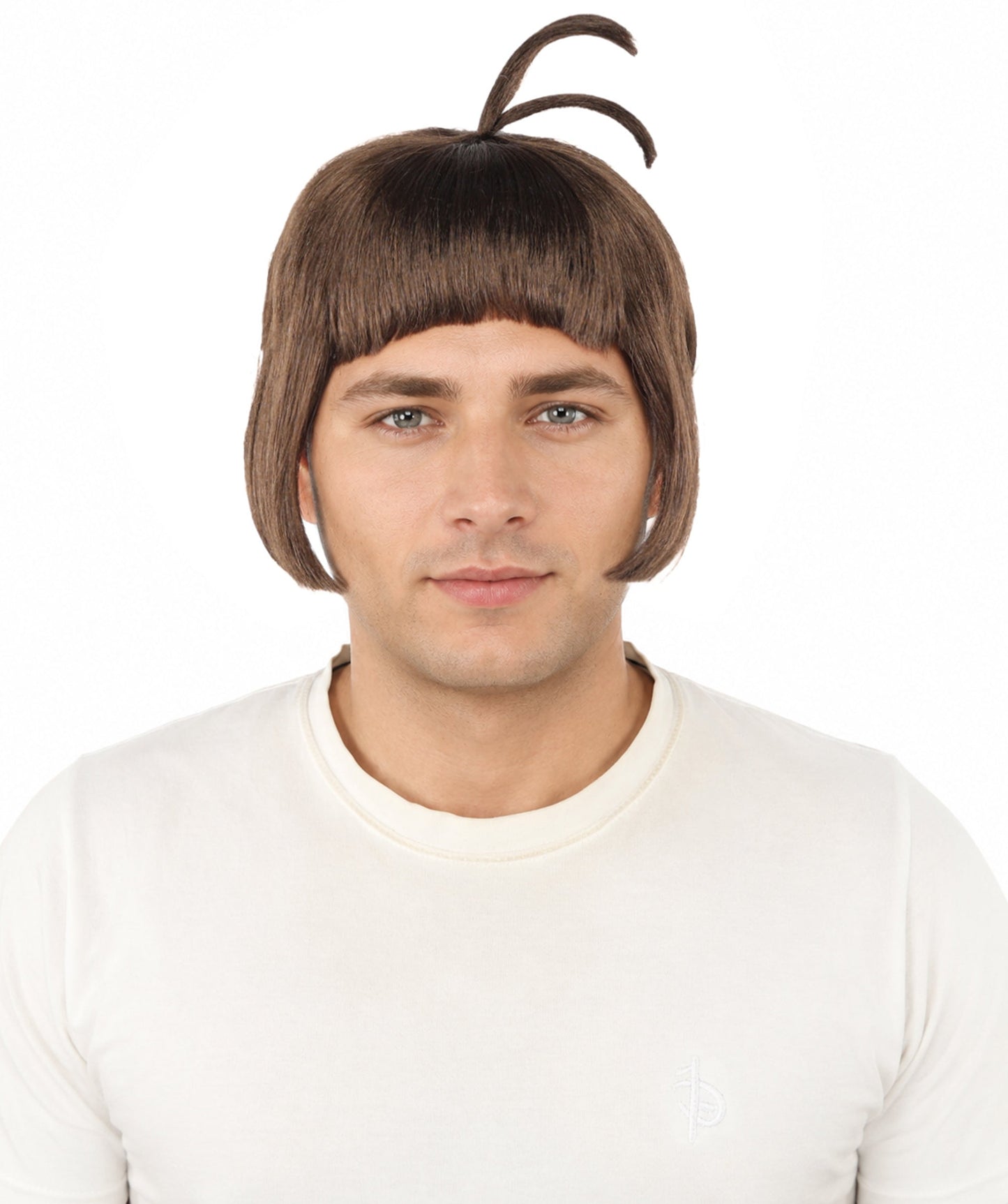 HPO Adult Men's Sleek Blunt Bob Wig | Multicolor Options | Solid color hue, create of synthetic fiber, straight smooth texture with bangs, breathable base | Party, Halloween, theater, drag, performance, costume events