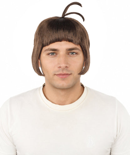 HPO Adult Men's Sleek Blunt Bob Wig | Multicolor Options | Solid color hue, create of synthetic fiber, straight smooth texture with bangs, breathable base | Party, Halloween, theater, drag, performance, costume events