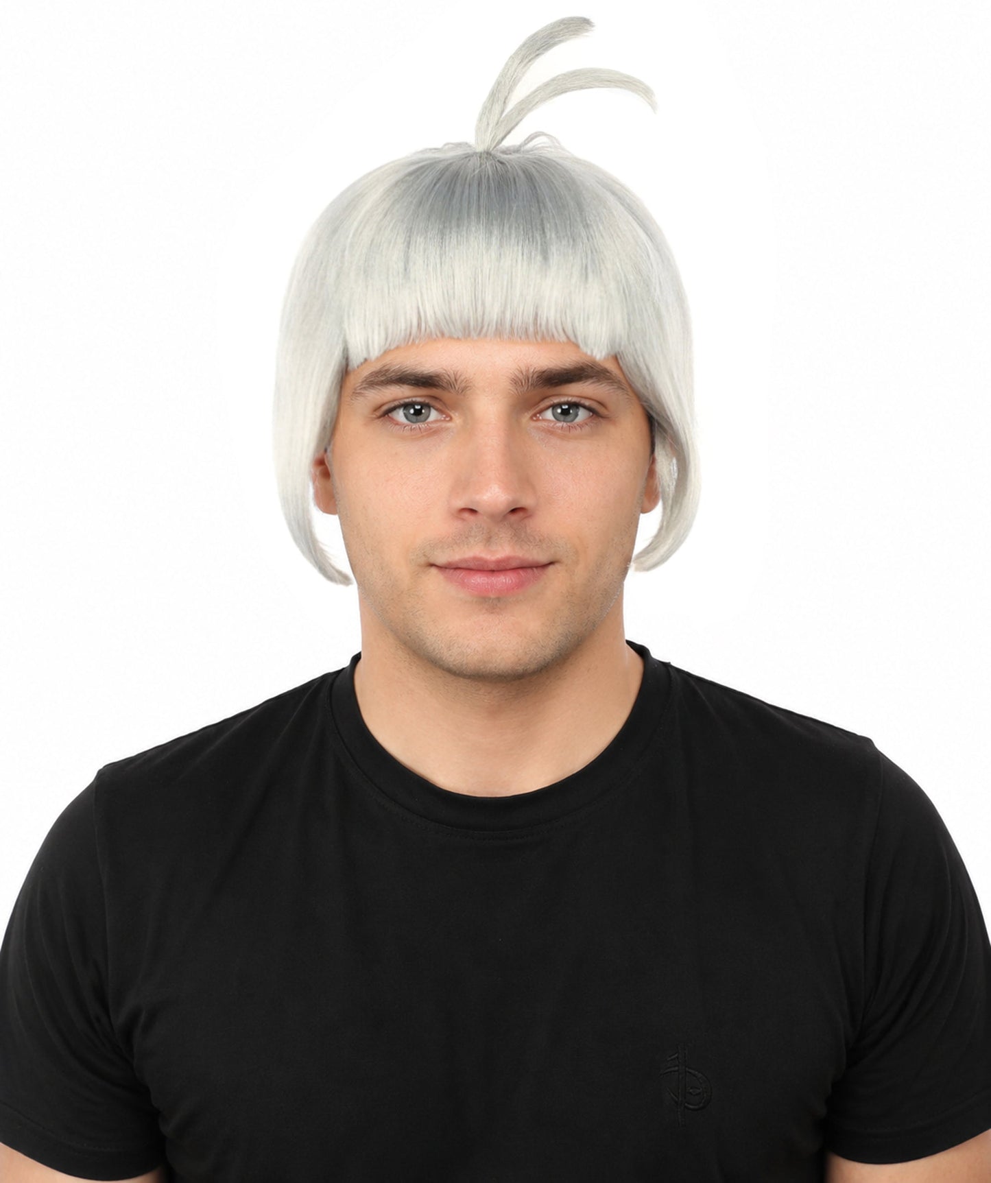 HPO Adult Men's Sleek Blunt Bob Wig | Multicolor Options | Solid color hue, create of synthetic fiber, straight smooth texture with bangs, breathable base | Party, Halloween, theater, drag, performance, costume events