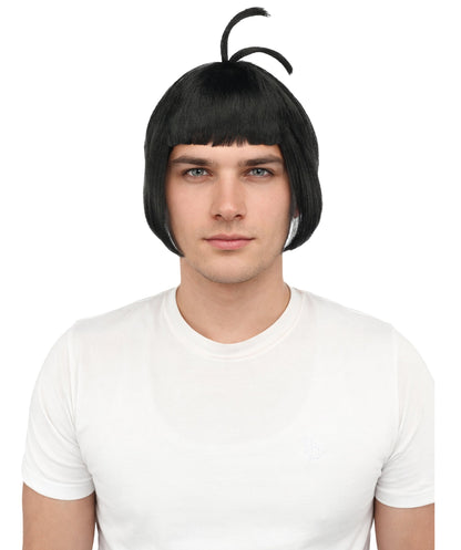 HPO Adult Men's Sleek Blunt Bob Wig | Multicolor Options | Solid color hue, create of synthetic fiber, straight smooth texture with bangs, breathable base | Party, Halloween, theater, drag, performance, costume events