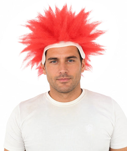 Men's Spiky Clown Theatrical Wig | Multicolor Options | Create of synthetic fiber, massive spiky volume, integrated forehead piece | Party, Halloween, theater, drag, performance, costume events