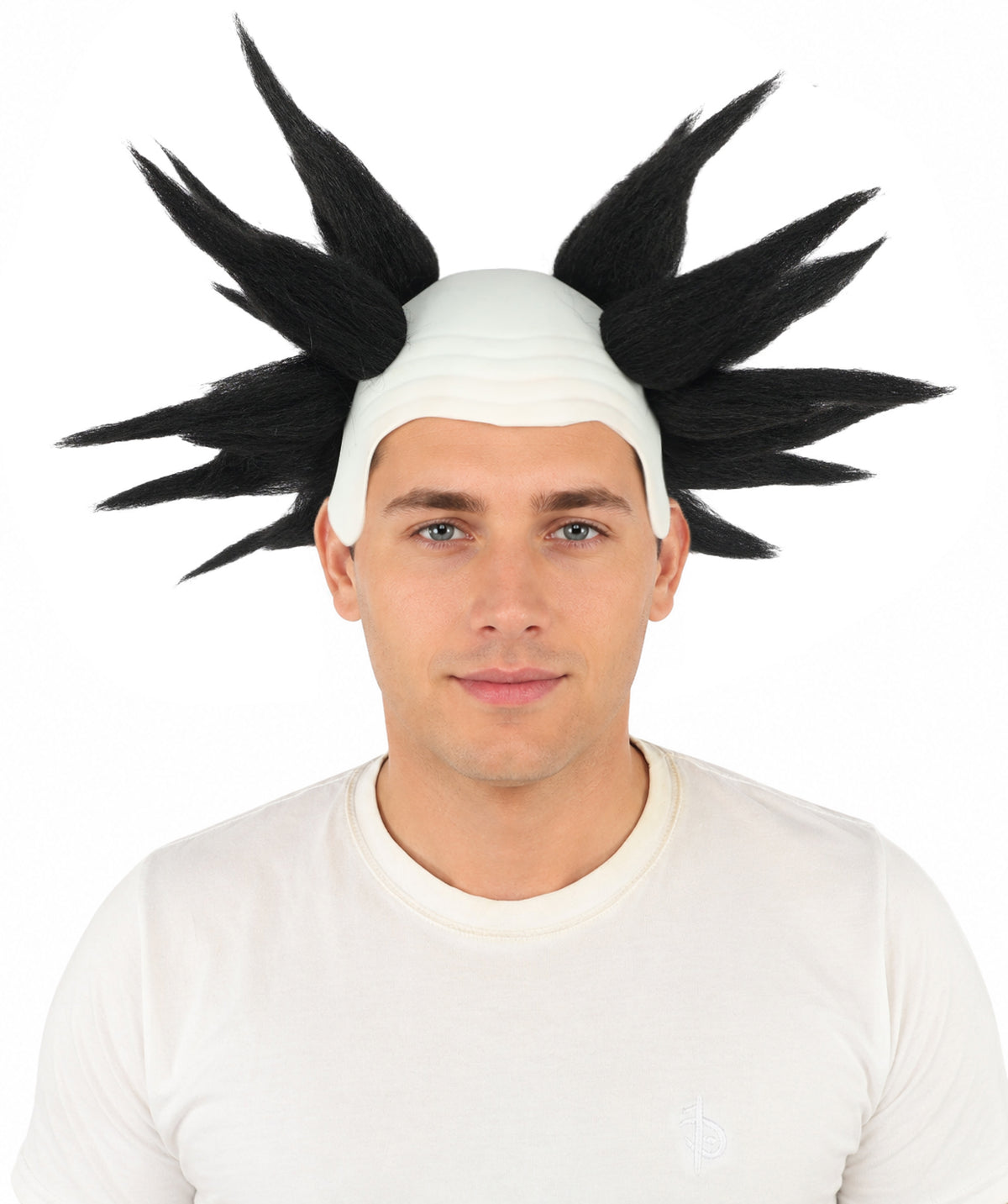 HPO Adult Men's Spiky Bald Illusion Wig | Multiple Color Options  |  Two-tone vibrant hue, create of synthetic fiber, stiff spiked volume, integrated forehead piece | Party, Halloween, theater, drag, performance, costume events