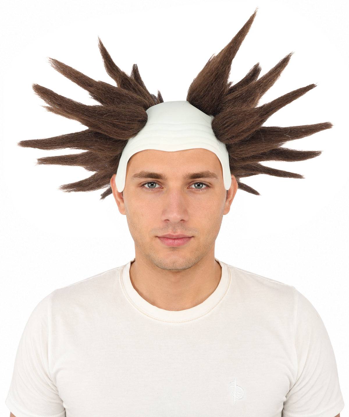 HPO Adult Men's Spiky Bald Illusion Wig | Multiple Color Options  |  Two-tone vibrant hue, create of synthetic fiber, stiff spiked volume, integrated forehead piece | Party, Halloween, theater, drag, performance, costume events