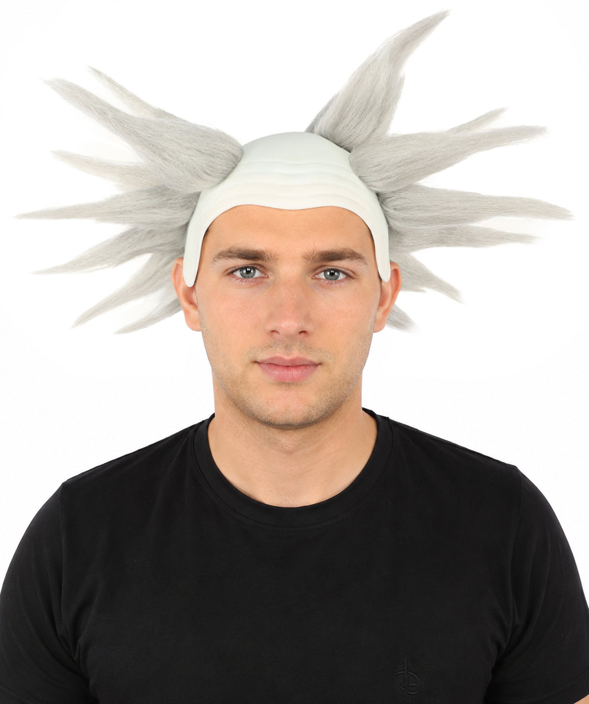 HPO Adult Men's Spiky Bald Illusion Wig | Multiple Color Options  |  Two-tone vibrant hue, create of synthetic fiber, stiff spiked volume, integrated forehead piece | Party, Halloween, theater, drag, performance, costume events