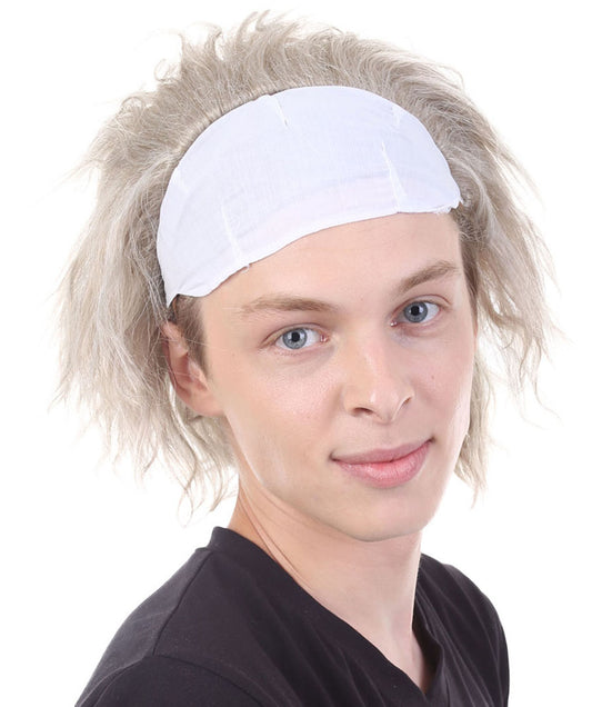 Haunted House TV Mens Wig | White & Grey Celebrity Halloween Wig