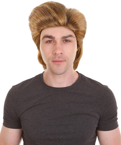 Men's 80's Mullet Wig Brown | Premium Breathable Capless Cap