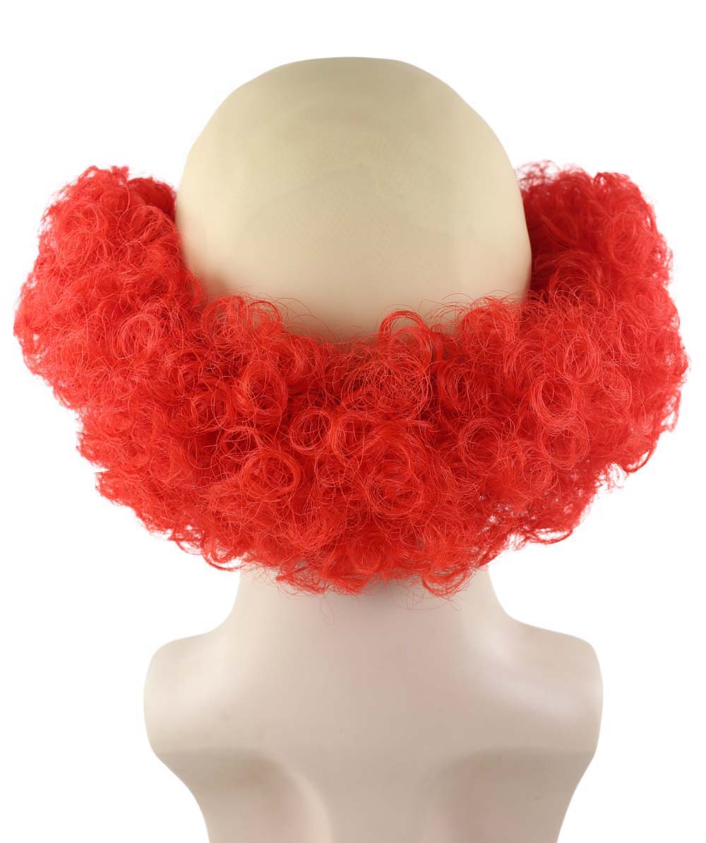 Bald Curly Red Mens Clown Wig | Red Wig With Cap | Flame-Retardant Synthetic Fiber