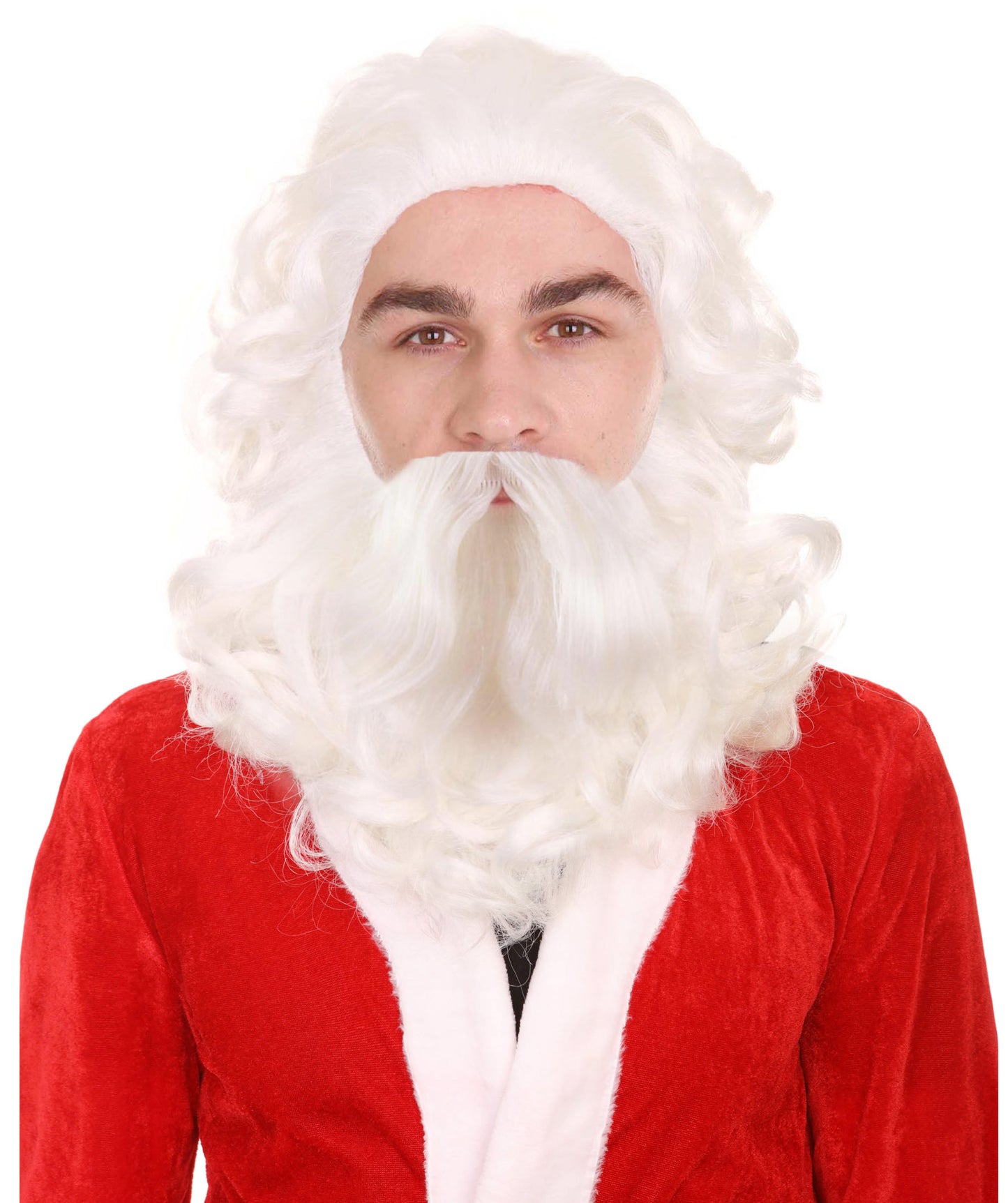 Professional Men's Santa Wig And Full Beard Set |  Multiple Color Merry Christmas Wigs | Premium Breathable Capless Cap