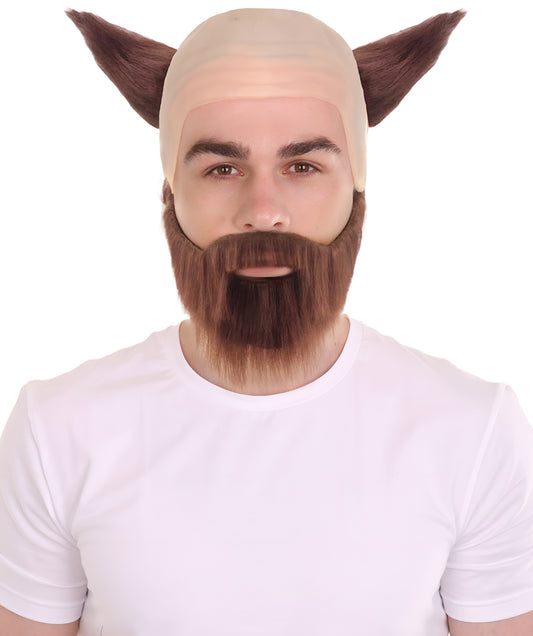 Mens Viking Wig with Beard Set | Halloween Wig With Horn