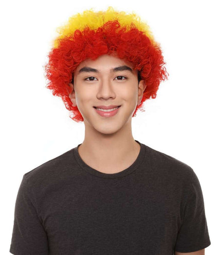 Sport Afro Fun Wig collection | Jumbo Red Yellow Wig