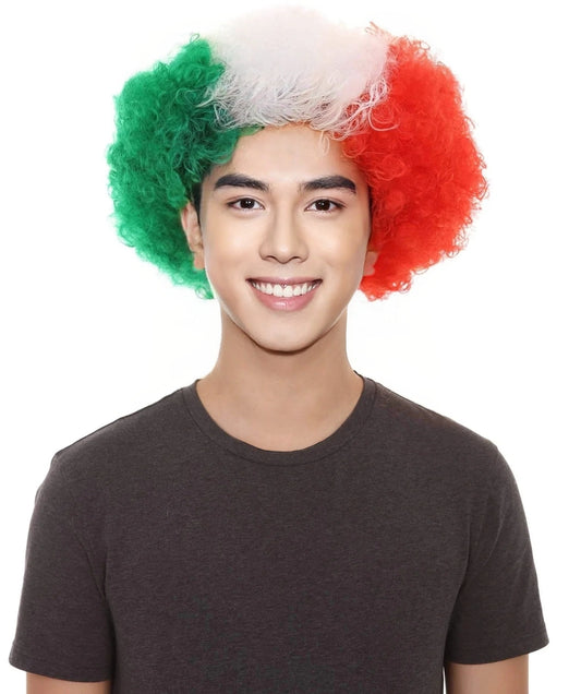 Italy Sport Unisex Afro Fun Wig | Jumbo Super Size Halloween Wig