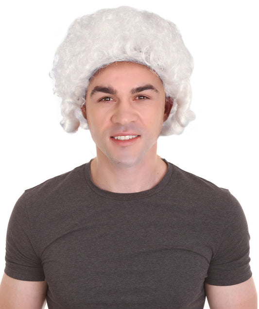 Colonial Curly Wigs | White Historical Wigs | Premium Breathable Capless Cap