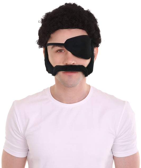 Men’s Assassin Black Full Beard with Eye Mask Set | TV/Movie Accessories