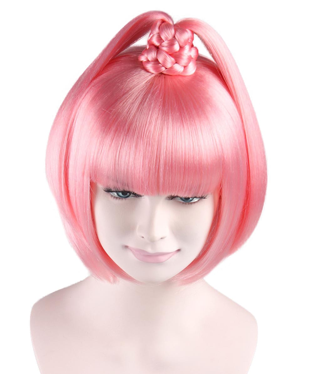 Kawaii Pink Womens Wig | Character Bob Halloween Wig | Premium Breathable Capless Cap