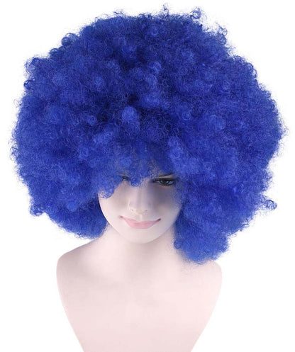 Bubble Lucy Womens Wig | Afro Jumbo Blue Cosplay Halloween Wig | Premium Breathable Capless Cap