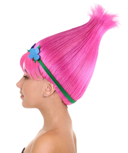 HPO Pointed Princess Troll Pointy Wig Floral Crown Bundle Adult & Teen Hairpiece