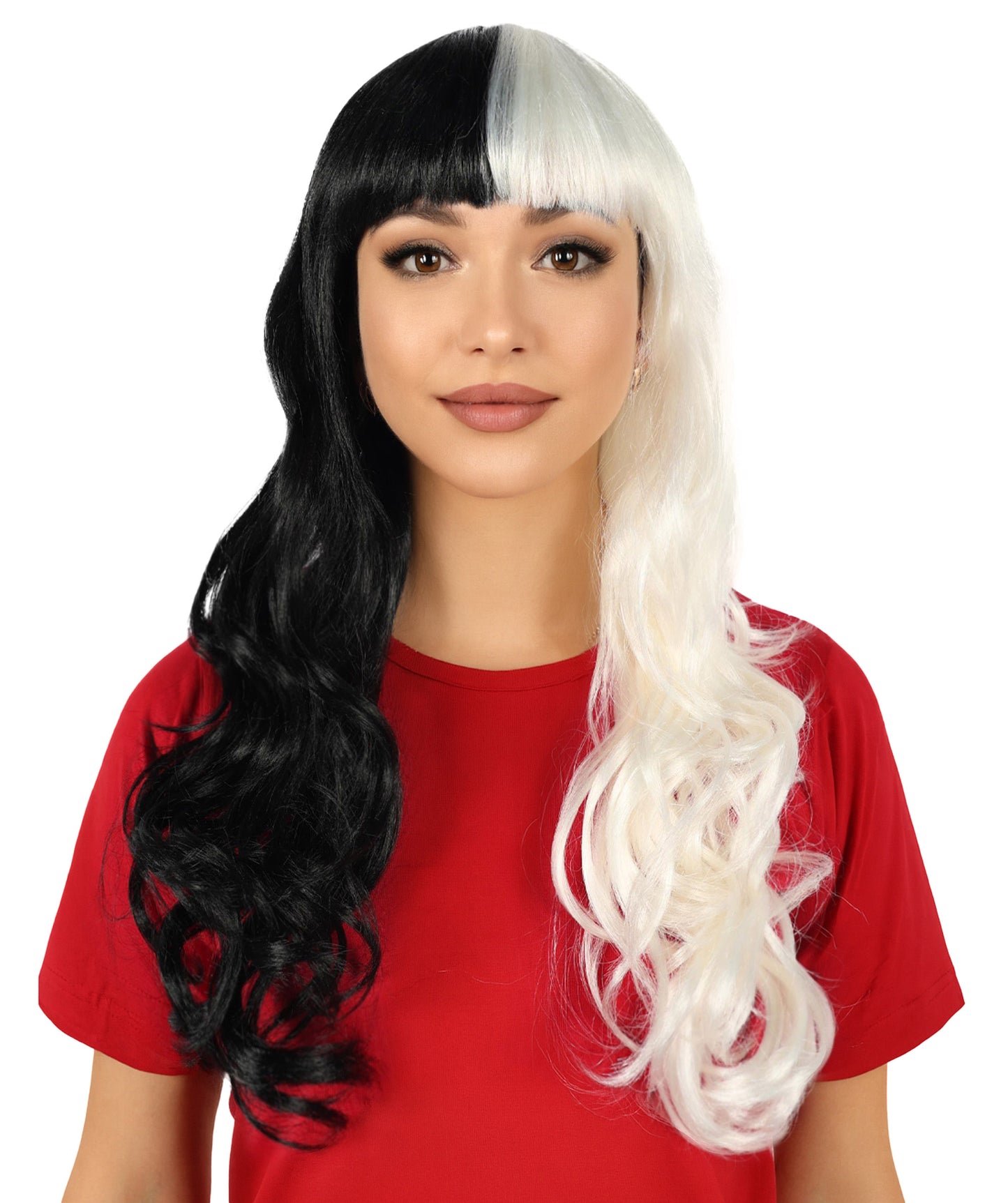 Singer Womens Long Wig | Wavy Pink & Black Wig | Premium Breathable Capless Cap