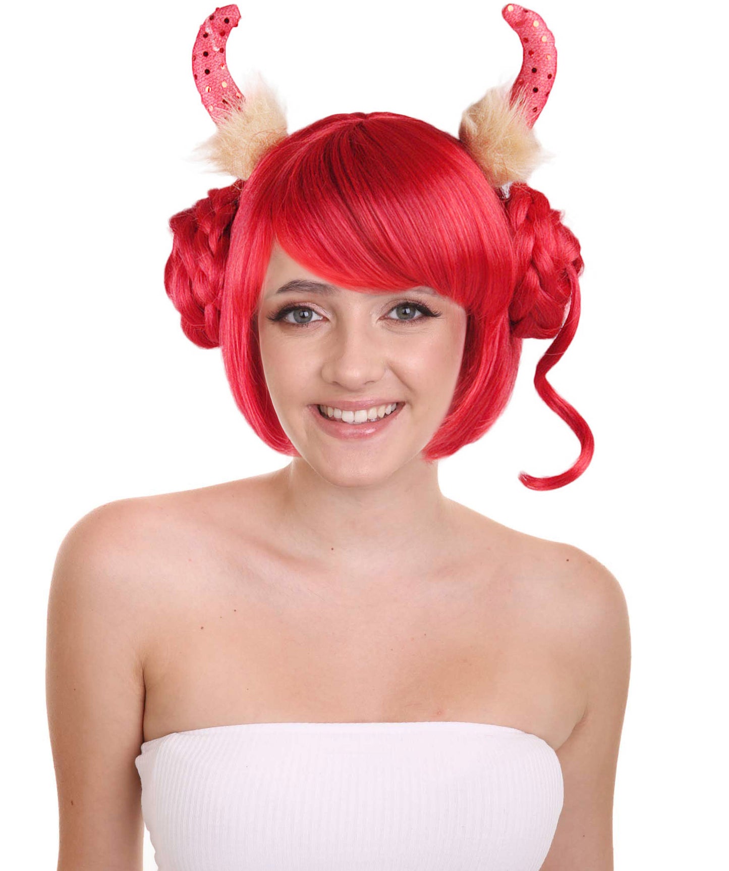 Red Devil Queen Womens Wig | Party Ready Fancy Cosplay Halloween Wig |Premium Breathable Capless Cap