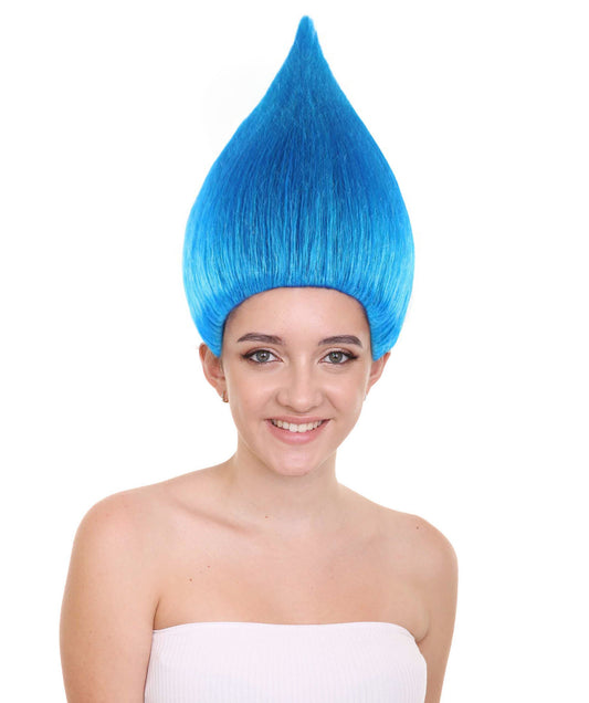 Women Blue Straight Trolls Wig for Halloween  Party Fancy Dress HW-1362 | HPO