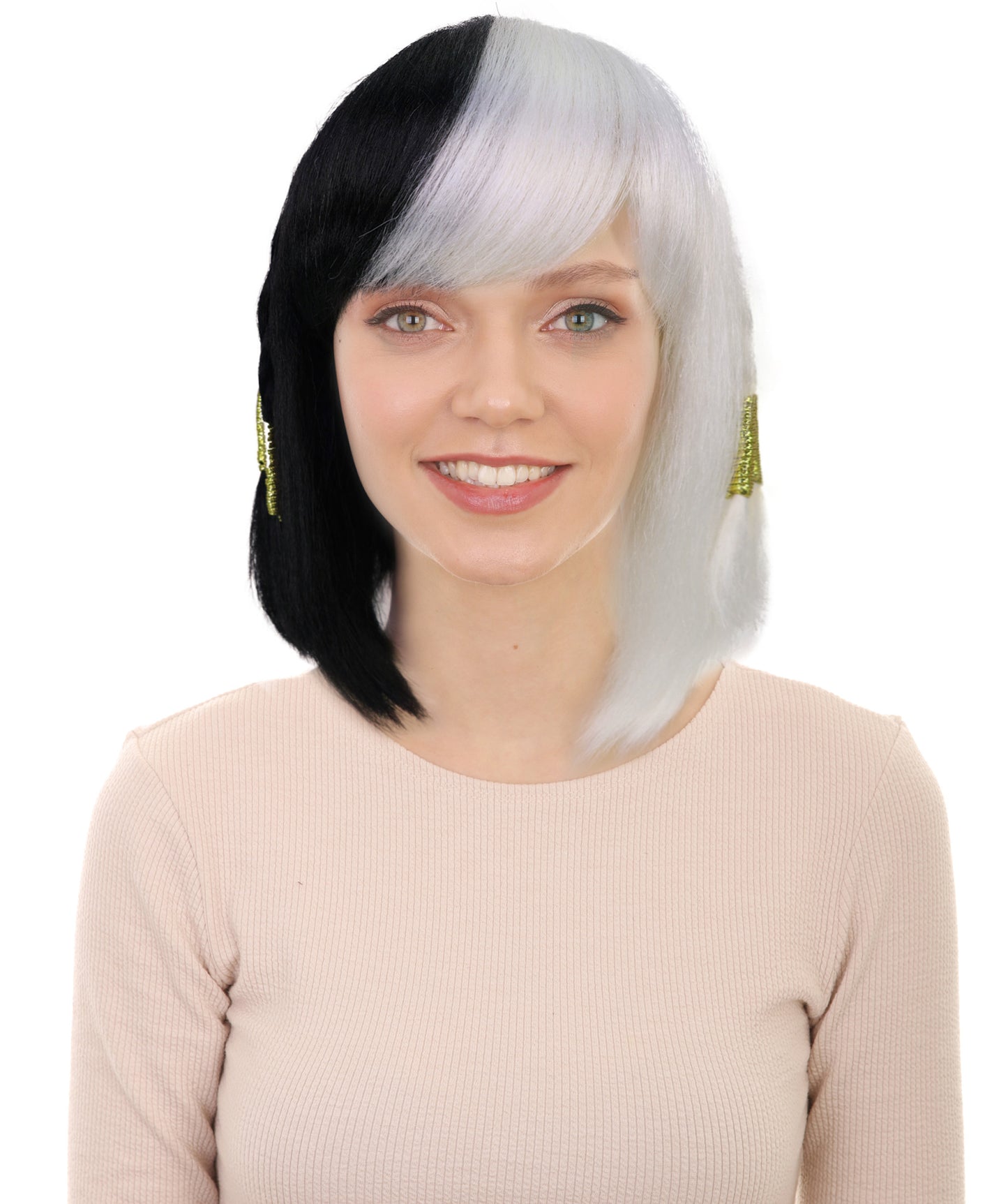 Pharah Costume Wig , Short Black Fancy Wig , Premium Breathable Capless Cap