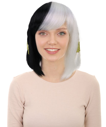 Pharah Costume Wig , Short Black Fancy Wig , Premium Breathable Capless Cap
