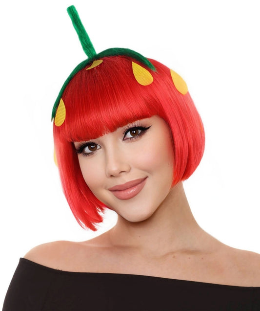 Strawberry Womens Wig | Short Red Wig | Premium Breathable Capless Cap