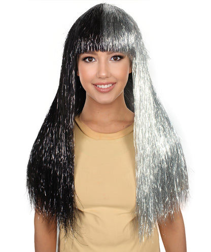 Womens Long Tinsel Wig Collection | Party Ready Halloween Wig | Premium Breathable Capless Cap