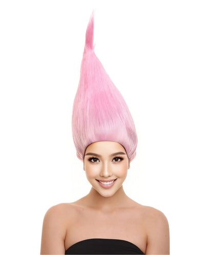 Unisex Dwarf Wig | Neon Pink Tall Wig | Premium Breathable Capless Cap