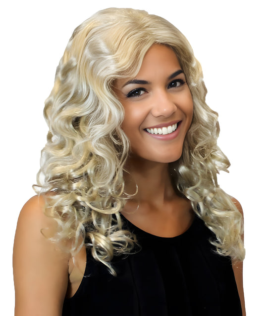 Blonde Passion Womens Wig | Long Curly Glamour Fancy Halloween Wig