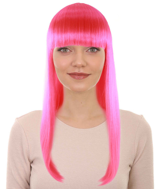 Neon Pink Shoulder Length Bob Wig