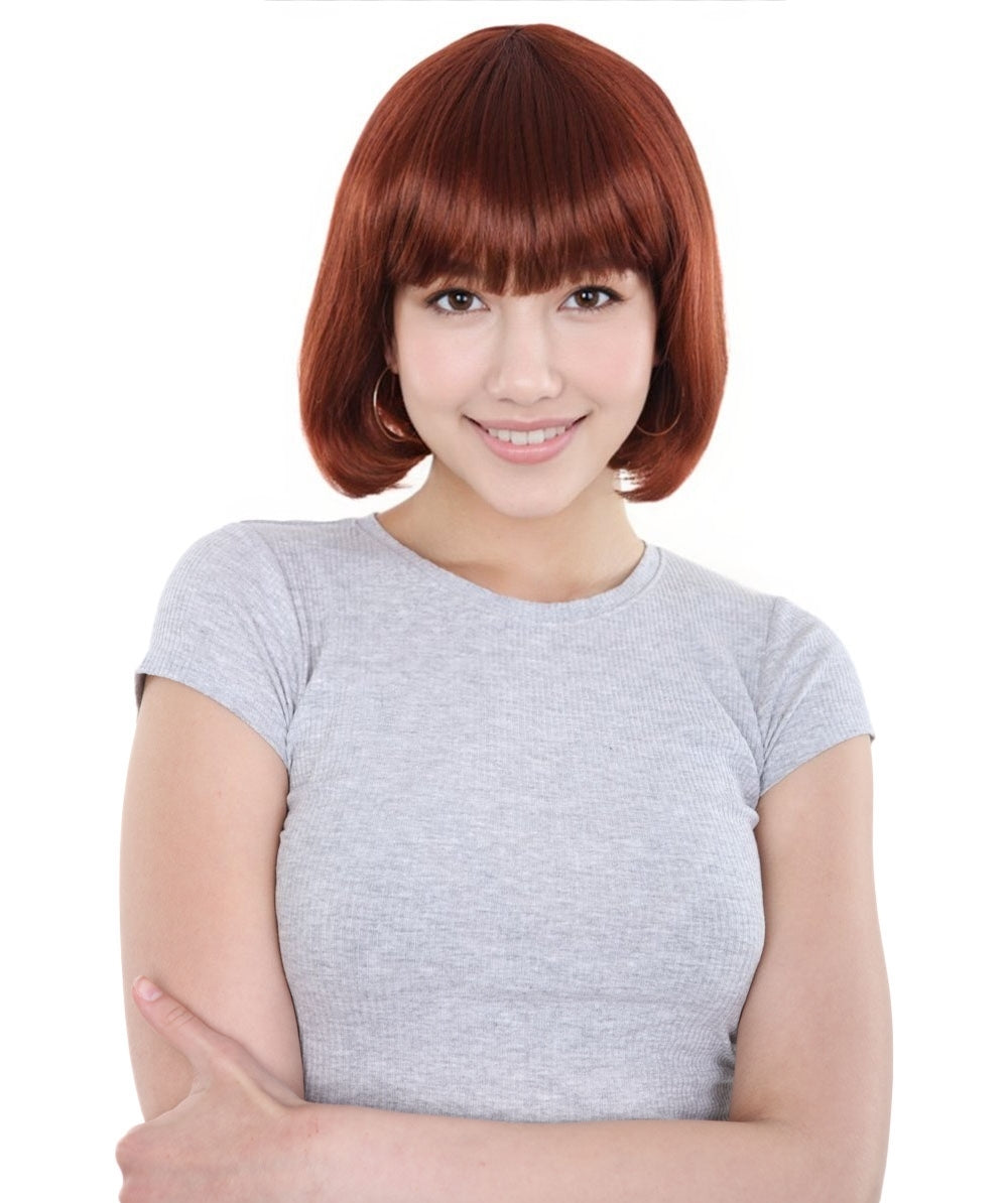 Women's Bob Wig | Brown Short Halloween Wig | Standard Cap