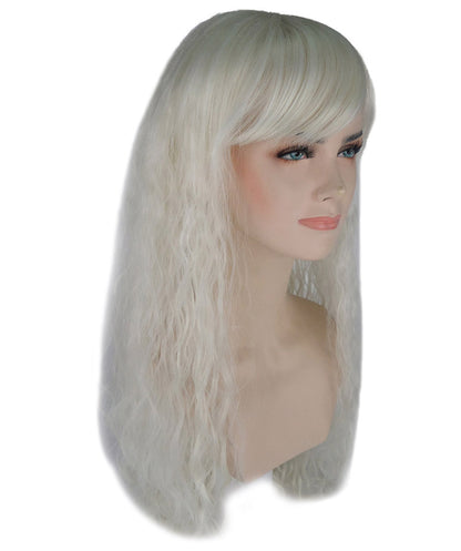 Women’s Enchanting Long Snow Witch Wig | Silver White Fantasy Hairpiece | Capless Cap Design
