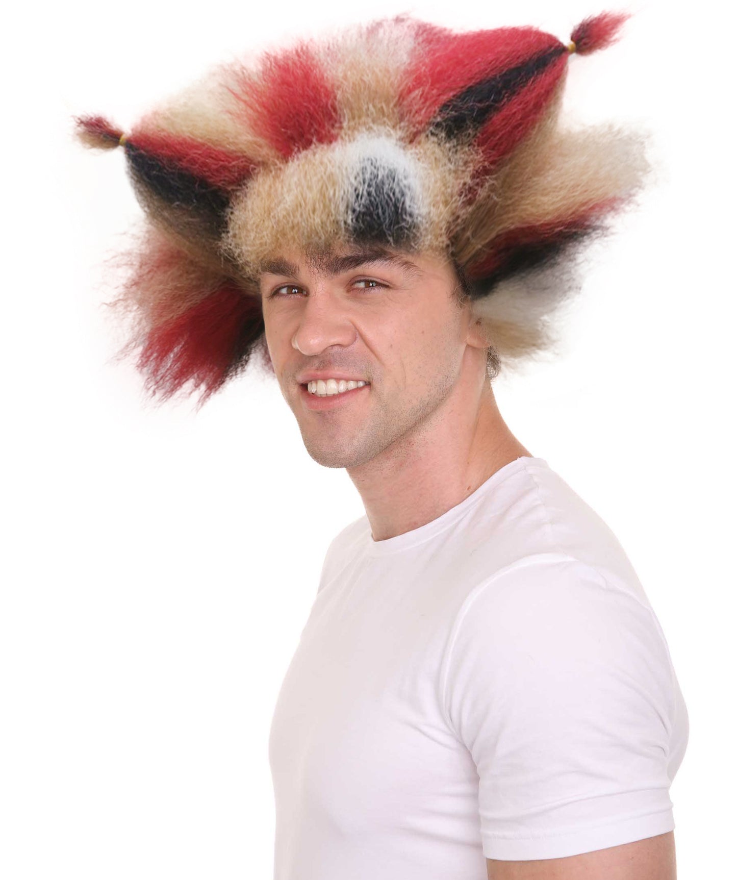 Musical Tri-Color Unisex Wig | Super Size Furry Animal Character Cosplay Halloween Wig | Premium Breathable Capless Cap