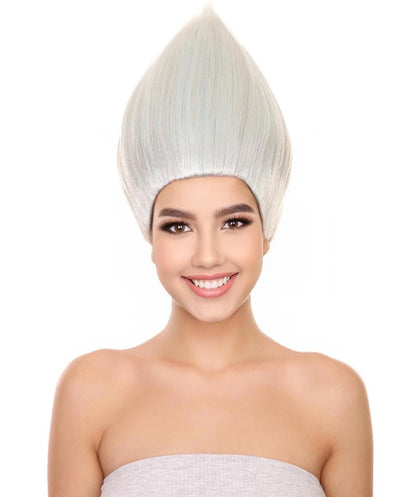 Silver Troll | Pointy Silver Fairy Wig | Premium Halloween Wig