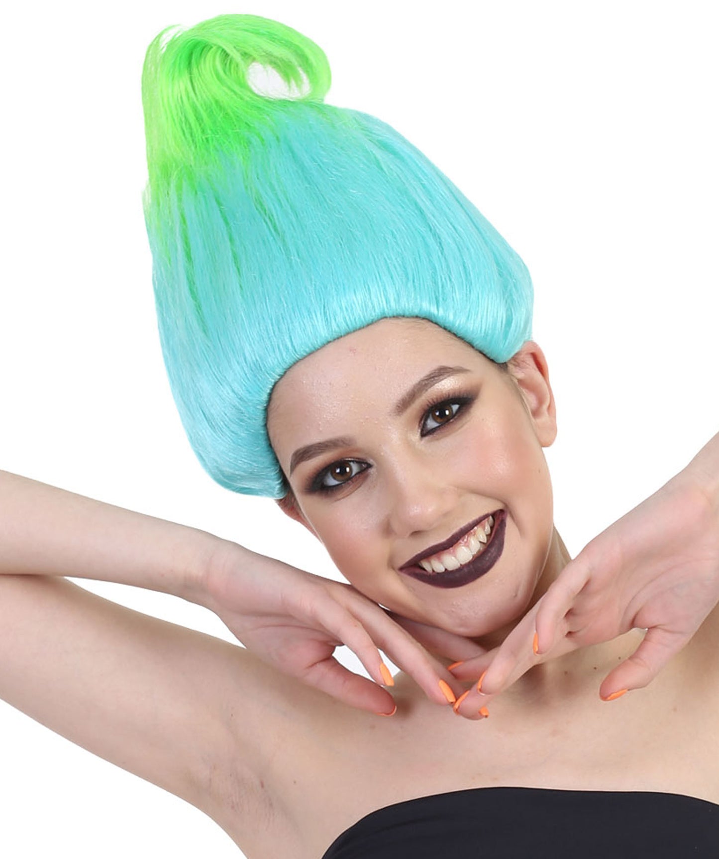 Bluish Green Troll Wigs | Trolls Wig | Premium Breathable Capless Cap