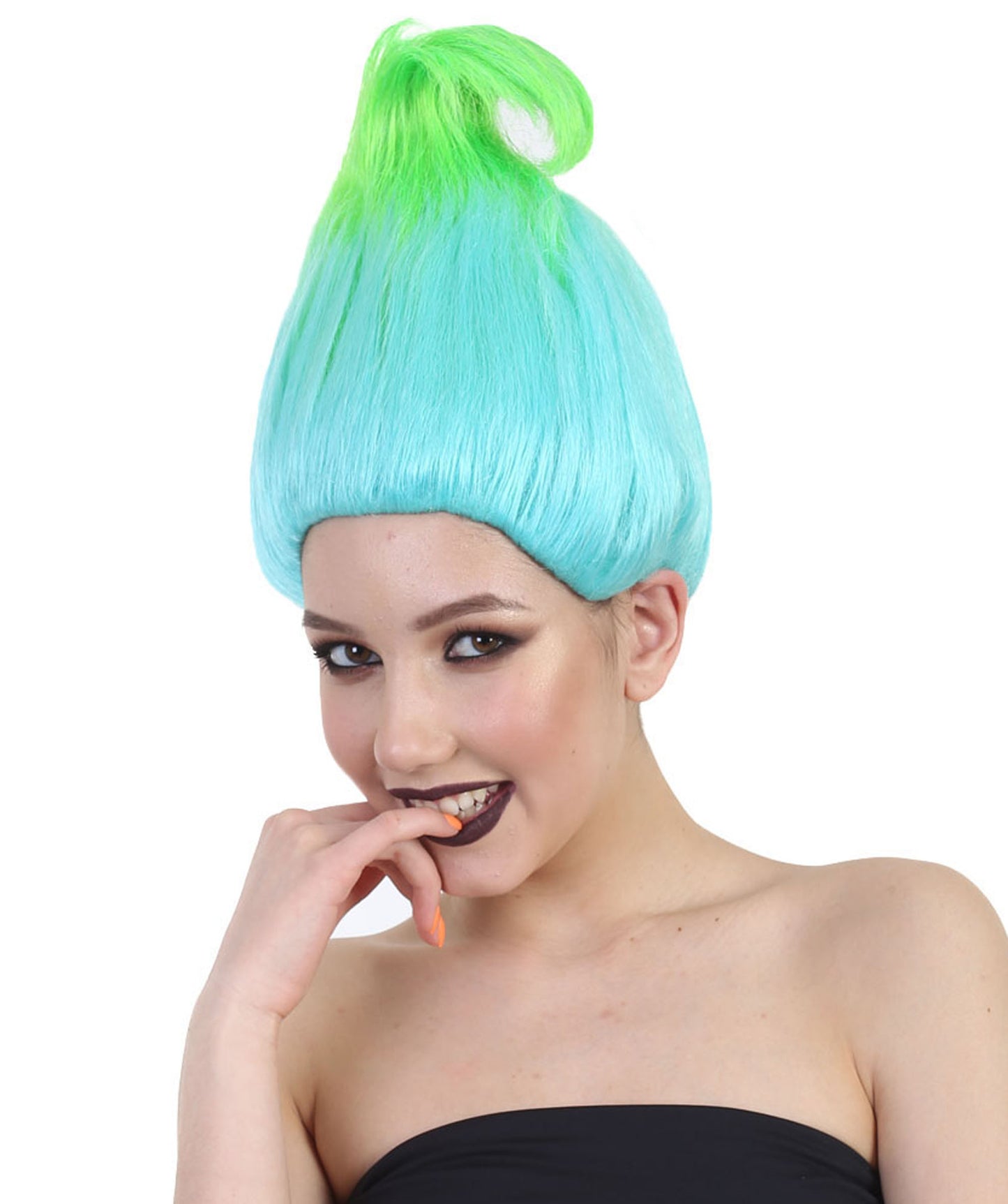 Bluish Green Troll Wigs | Trolls Wig | Premium Breathable Capless Cap