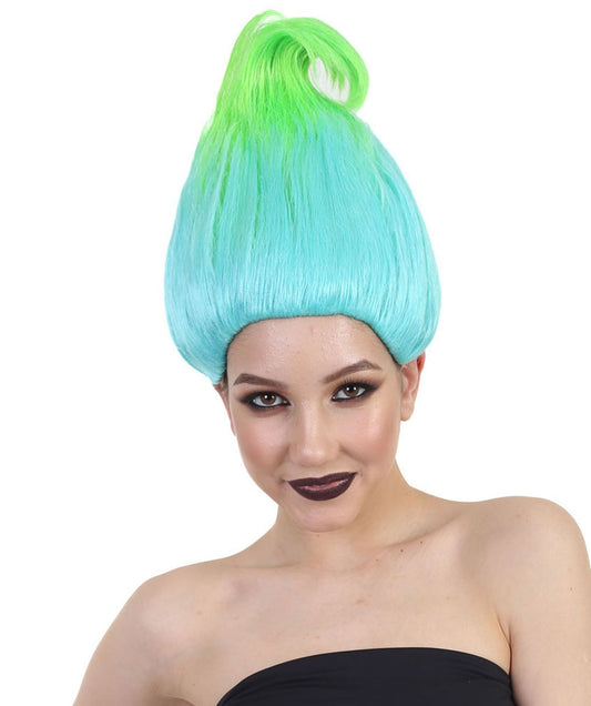 Bluish Green Troll Wigs | Trolls Wig | Premium Breathable Capless Cap