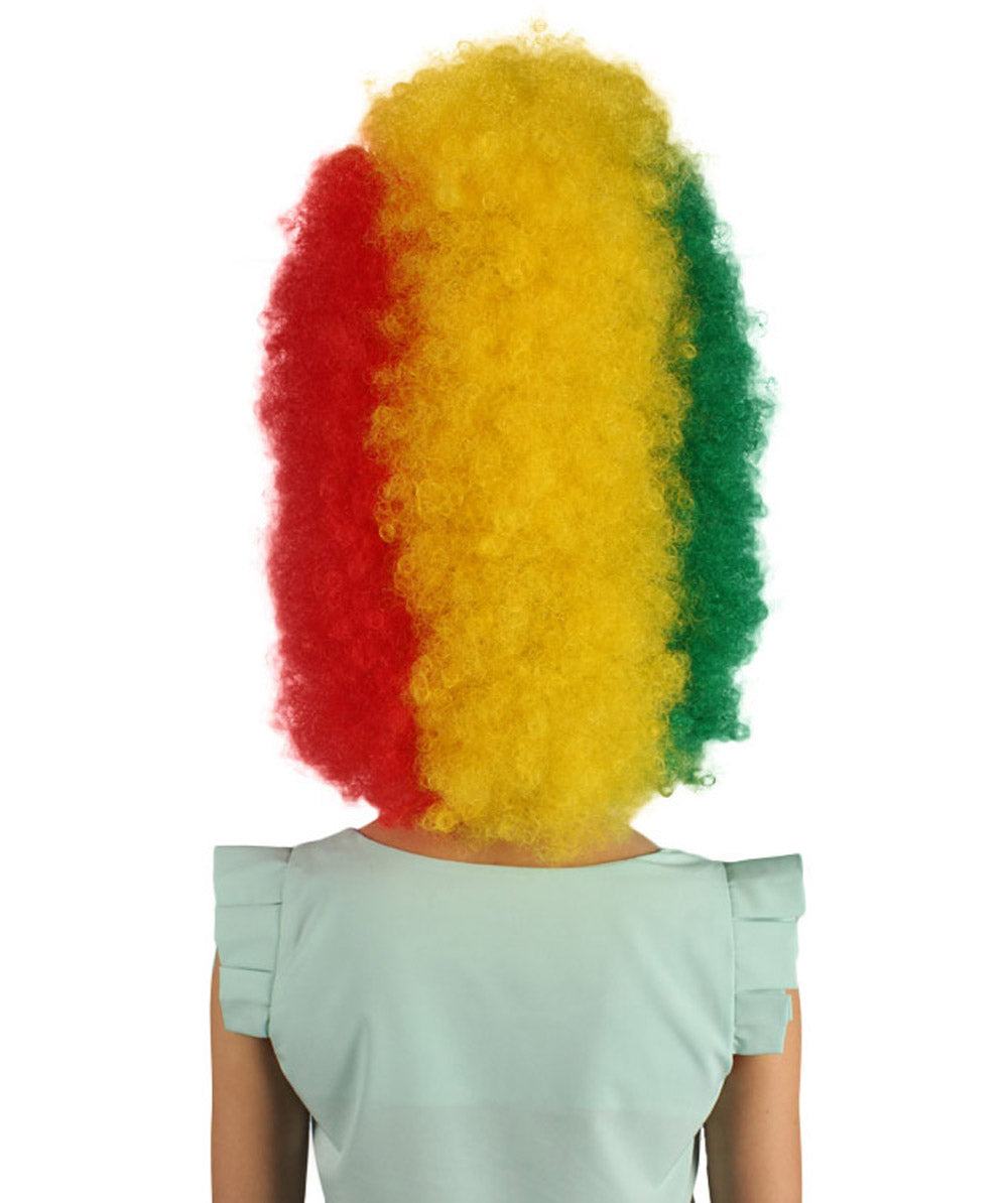 HPO Patriote Flag Sports Party Jumbo Multicolor Afro Wig IFlame-retardant Synthetic Fiber