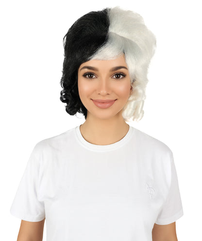 Womens Colonial Lady 18th Century Curly Beehive Wig | Multicolor Historical Halloween Wig | Premium Breathable Capless Cap