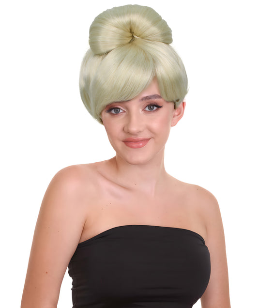 Women’s Fancy Blonde Bun Wig | Perfect for Halloween and | Flame-retardant Synthetic Fiber
