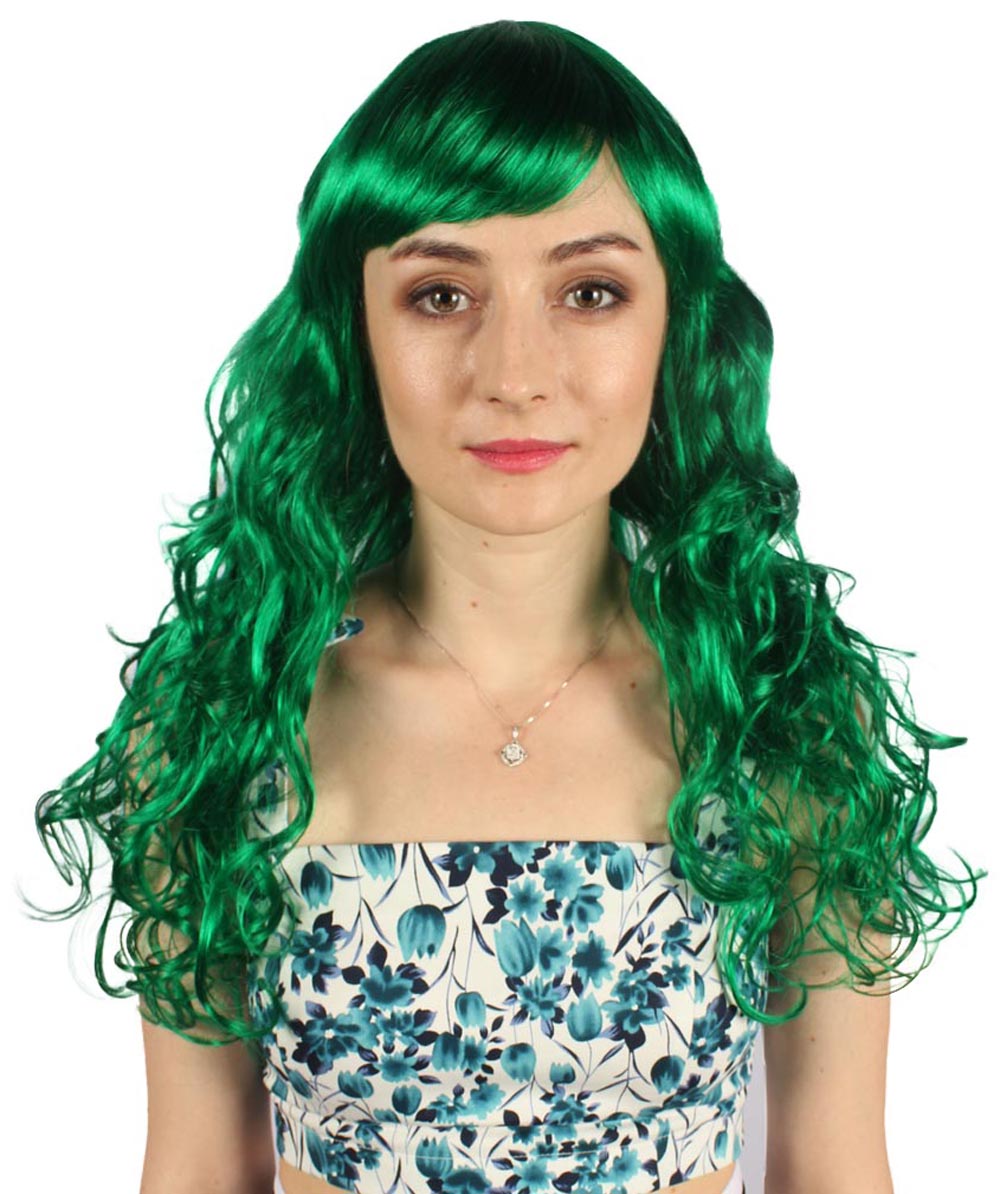 HPO Women's Wig for Fancy Anti-Hero Girl | Long Curly Party Ready Fancy Halloween Wigs | Premium Breathable Capless Cap