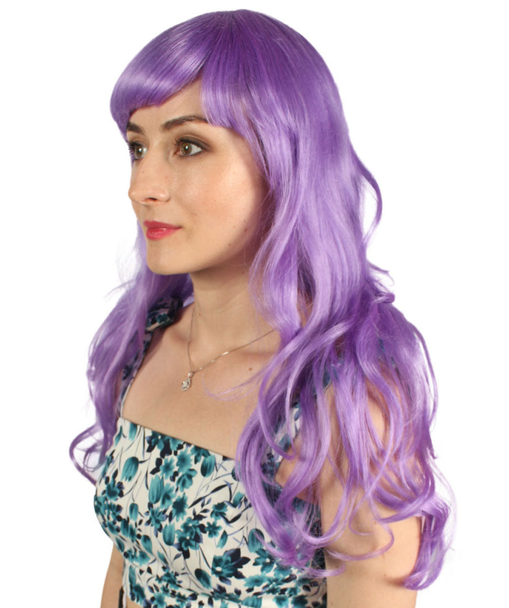 HPO Women's Wig for Fancy Anti-Hero Girl | Long Curly Party Ready Fancy Halloween Wigs | Premium Breathable Capless Cap