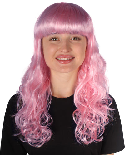 HPO Women's Wig for Fancy Anti-Hero Girl | Long Curly Party Ready Fancy Halloween Wigs | Premium Breathable Capless Cap