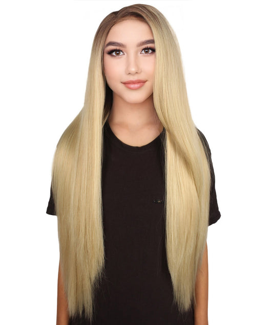 Women's Long Straight Blonde Wig | Perfect for | Flame-retardant Synthetic Fiber