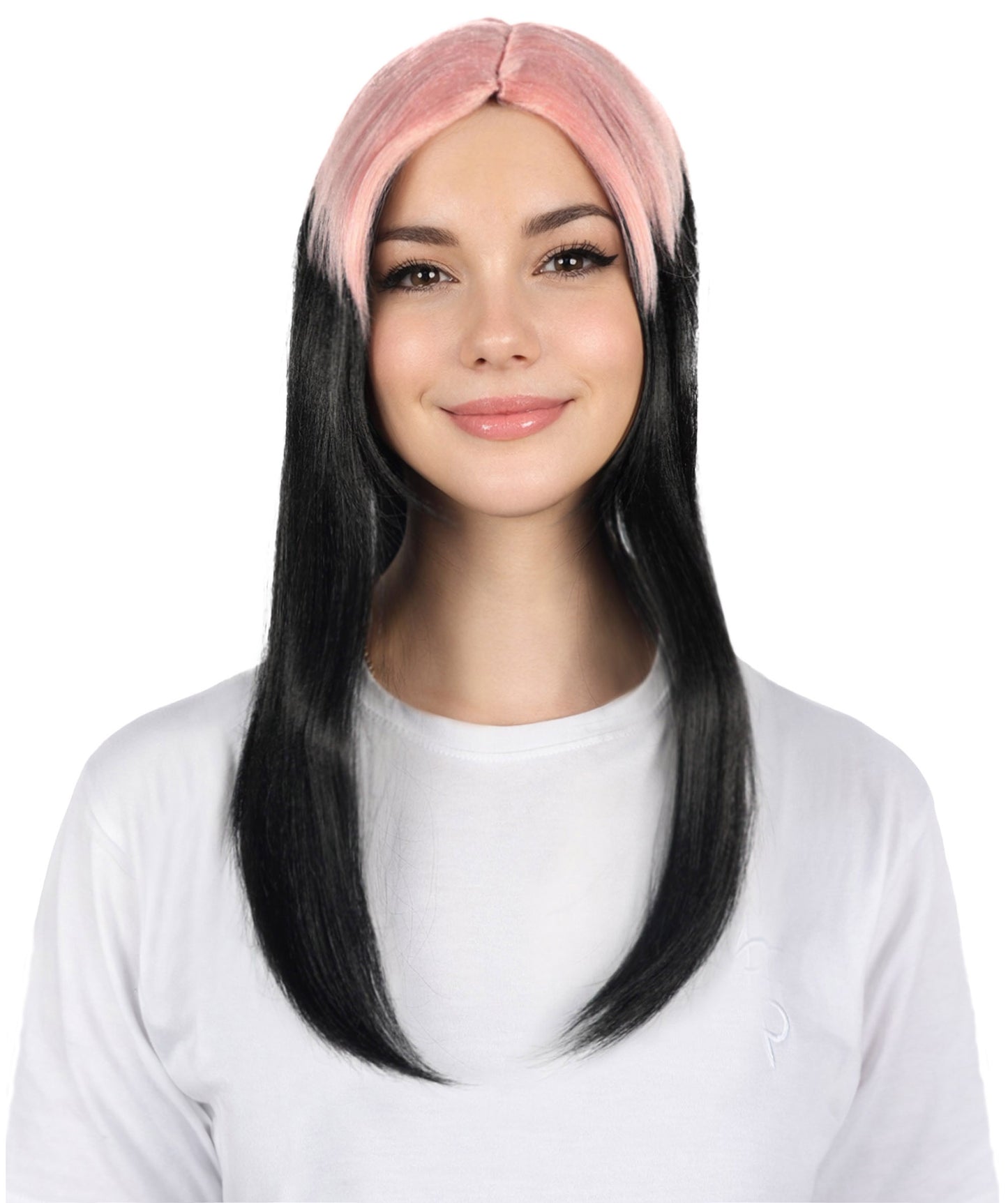 Billie Pop 80's Mullet | Black Wig with Neon Green Roots and Choppy Bangs | Premium Halloween Wig